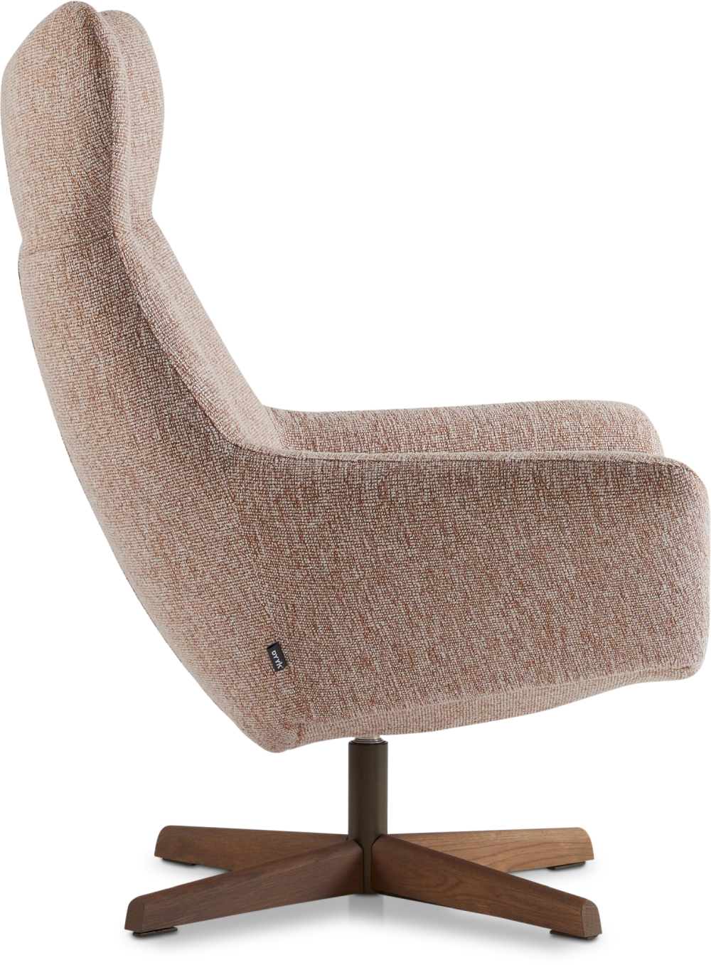 Fauteuil Joe roze met houten draaivoet Dyyk 3